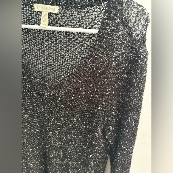 Eileen Fisher Black and White Knit Top - Picture 4 of 7